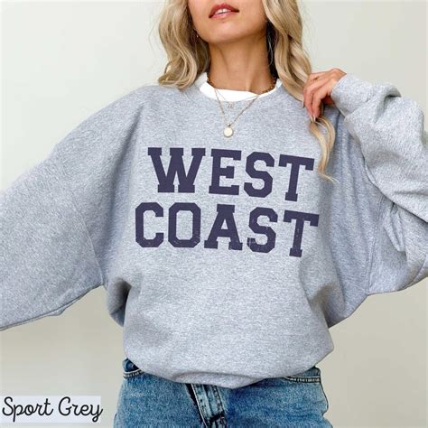 West Coast Sweatshirt - Aesthetic Crewneck Pullover, California Vibes ...