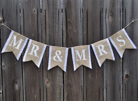 Wedding Burlap Banner