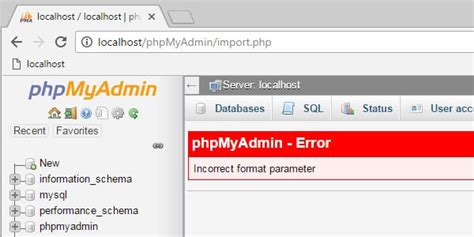 phpMyAdmin Error Incorrect Format Parameter Hestia 的图像结果