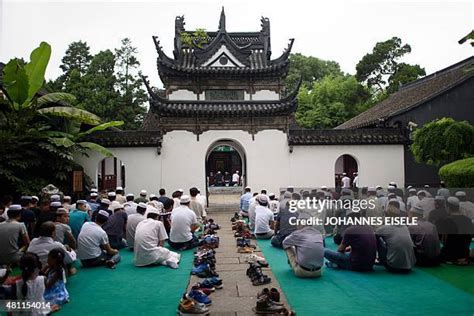 Chinese Islamic-style prayer hall of the Songjiang Mosque in Shanghai, China (established in 1368)