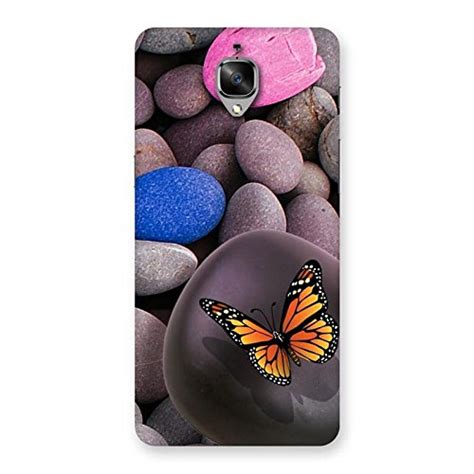 LISHEN Pink Pebbles Butterflies Back Cover for One Plus 3T : Amazon.in ...