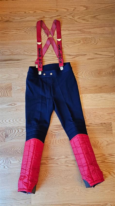 1980s Cabor Ski Pants Red Dog Saloon Suspenders Hot Dog Ski Movie Gnar ...