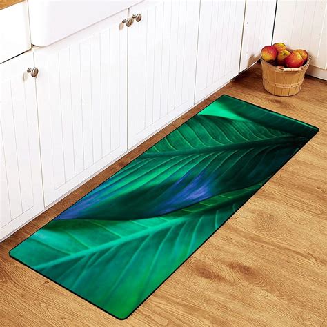 Amazon.com: MoBlinko Abstract Green Palm Leaf Kitchen Rugs Non Skid ...