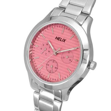 Helix By Timex Orange Round Analog Stainless Steel Watch Women -TW053H