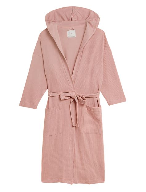 Buy Jersey Waffle Long Dressing Gown at Marks & Spencer