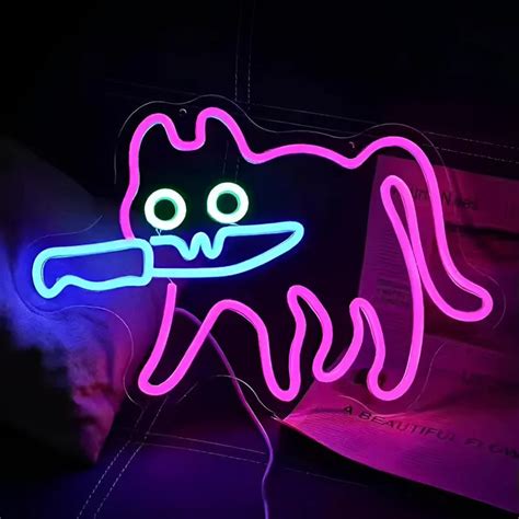 Sneaky Cat UV Led Neon Sign For Wall Decor - Neon Mantra