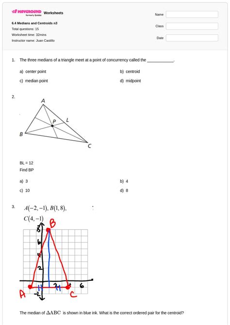 50+ Centroids worksheets for Class 7 on Wayground | Free & Printable