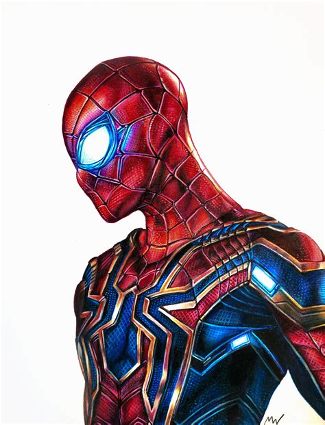 Spiderman Face Drawing Color