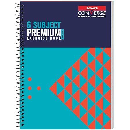 Luxor 6 Subject Spiral Premium Exercise Notebook, Single Ruled - (18cm ...