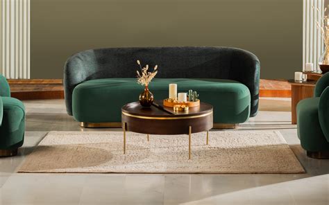 Dali Gold Round Coffee Table with Slider Storage | Acacia Wood