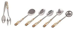 Buy Jewel Kraft Designs Stainless Steel Serving Spoons Set of 6 (11 ...