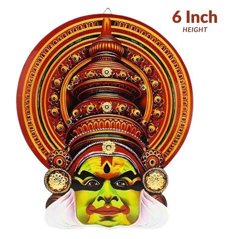 6-Inch Kathakali Face Wall Hanging – Traditional Kerala Art on MDF Woo ...
