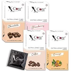 Buy X-Core Dotted Condoms 40 Flavored Disposal Pouches Tissue Papers ...