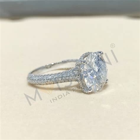 Moissanite Round Shape Ring-LR00308-moissani.in