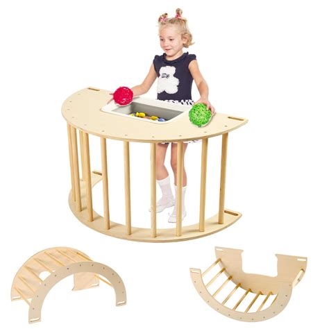 Buy GKOKG Kids Climbing Arch Sensory Table with Collapsible Storage Bin ...