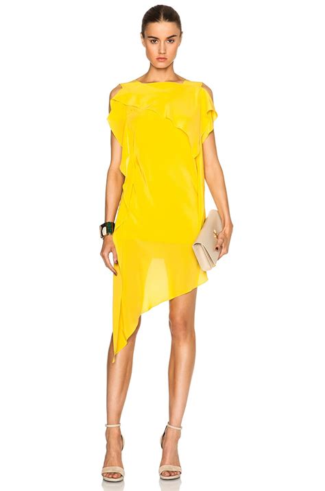 Acne Studios Barrow Deep Back Dress in Acid Yellow | FWRD