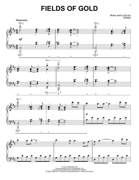 Fields Of Gold par Sting Partitions pour Piano solo sur Sheet Music Direct