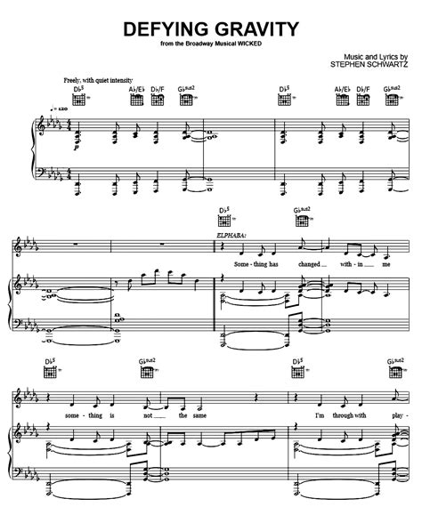Defying Gravity (from Wicked) by Unknown Sheet Music - Meta-chords