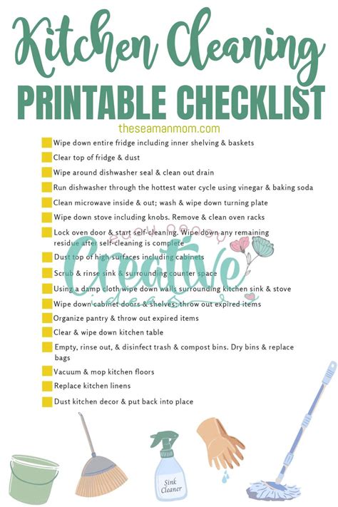 Image result for Quick Cleaning Kitchen Check List