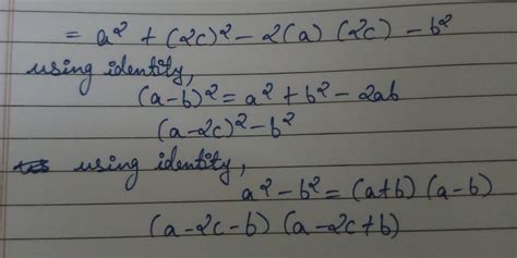 Factorise [a²-b²-4ac+4c²] - Brainly.in