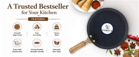 Buy VISMAY'S Small Dosa Tawa 11 Inch 28 cm Food Grade Pure Iron Flat ...
