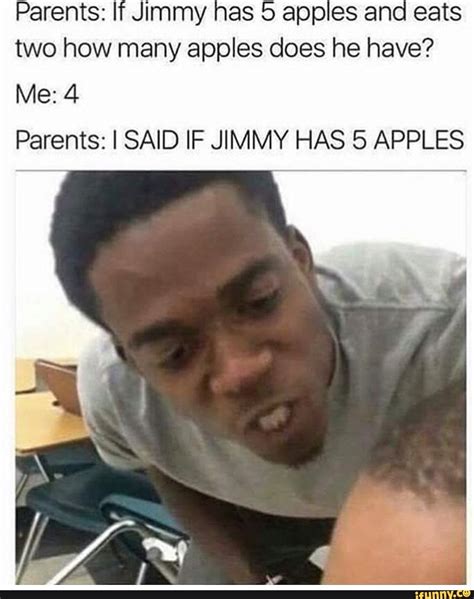 Parents: If Jimmy has 5 apples and eats two how many apples does he ...