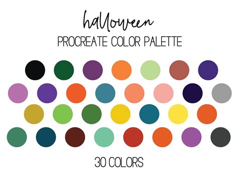 Halloween Color Palette, Spooky Color Palette, Dark Rainbow Procreate ...