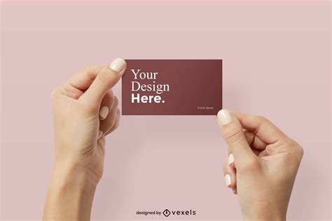 Pair Of Hands Holding Business Card Mockup PSD Editable Template