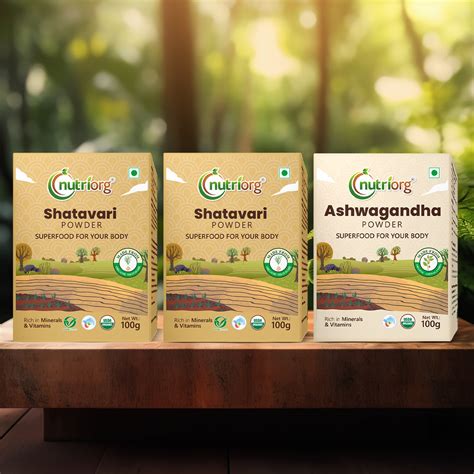 Nutriorg Organic Shatavari Powder 100g*2 with Ashwagandha Root Powder