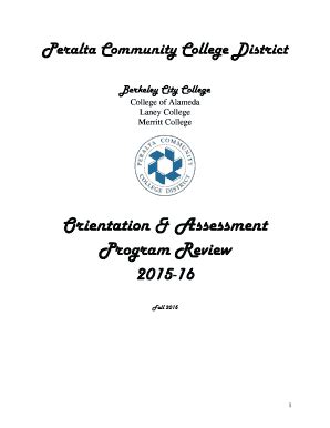 Fillable Online berkeleycitycollege Orientation & Assessment Fax Email ...