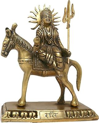 Buy Drezel Hindu Navagraha Idol Murti of Deity BRIHASPATI God Brass ...