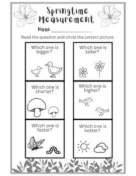 Image result for Springtime Measurement Printable