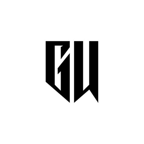 Gu monogram logo design letter text name symbol monochrome logotype ...