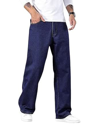 Buy PENTOO Regular Men Loose Fit Mid Rise Light Blue Jeans | Baggy ...