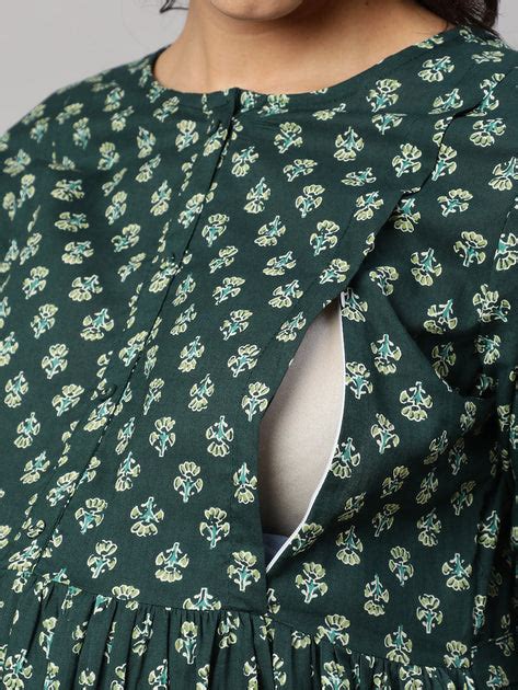 Women Green Ethnic Printed Maternity Dress – Nayo Clothing