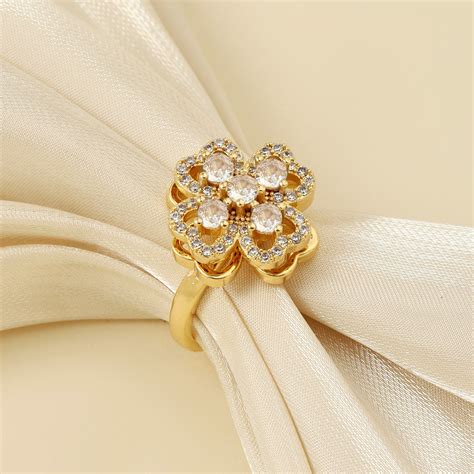 Diantha White Floral Sippner Ring | Salty – Salty Accessories
