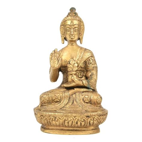 Buy Indian-Shelf Handcrafted Vintage Ashirwad Mudra Buddha Statue Table ...