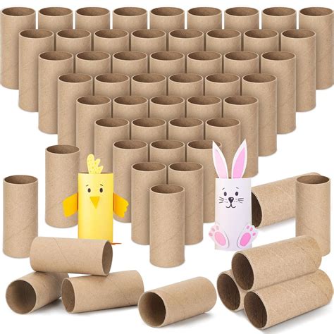 100 Pieces Craft Rolls Round Cardboard Tubes Toilet Paper Rolls for ...