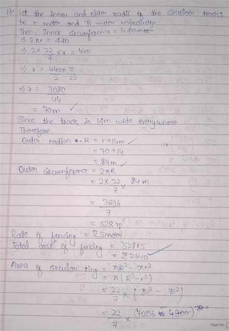 the inner circumference of a circular track is 440 metre and the track ...