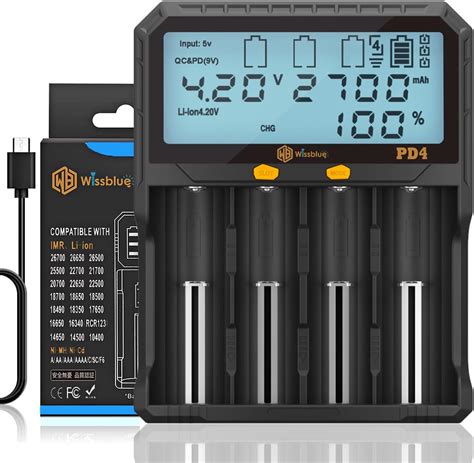WISSBLUE LCD Universal Battery Charger with Discharge India | Ubuy