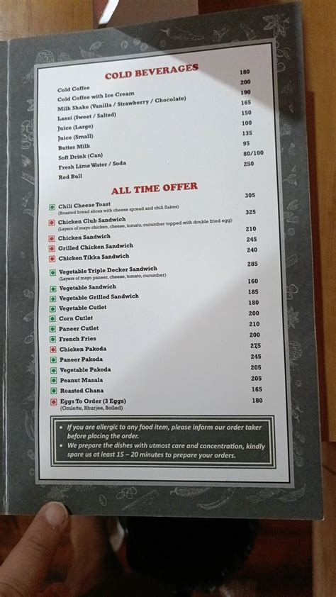 Menu at Wind And Waves Restaurant, Bhopal, 69RJ+M7F