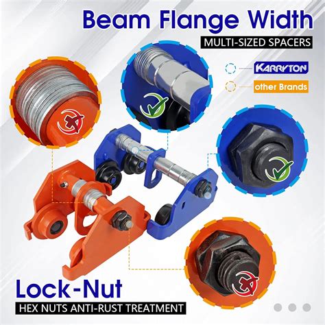 KARRYTON 0.5Ton/1100LB Beam Trolley 2.5 – 6in Adjustable India | Ubuy