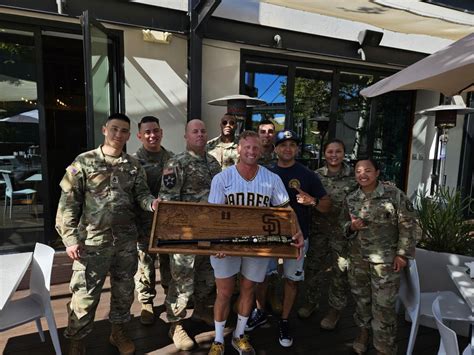 Being farewelled today by my San Diego Army Recruiting Team! They definitely know me💥 : r/Padres