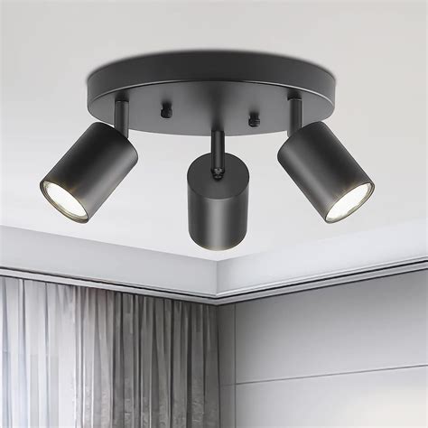 Ketom 3-Light Ceiling Spotlight Fixture, Adjustable Round Spot Lights ...