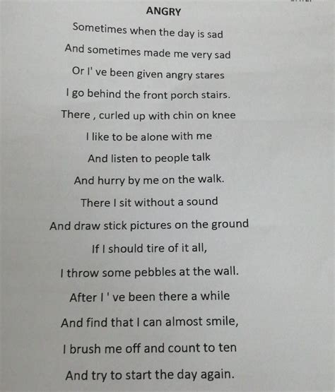 This is the poem ANGRY. Answer qn 1 from this poem. 1)Paraphrase ...