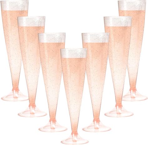Amazon.com: Perfect Settings 100 Pack Plastic Champagne Flutes with ...