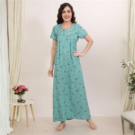 Printed Full-Length Night Gown – Glamoras