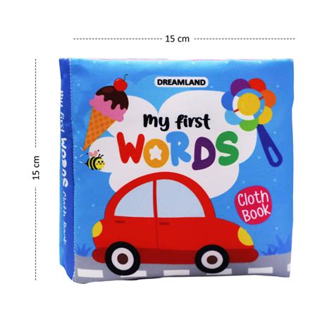 Baby My First Cloth Book First Words with Squeaker and Crinkle Paper,