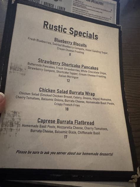 Menu at The Rustic Spoon restaurant, Virginia Beach, Pleasure House Rd ...