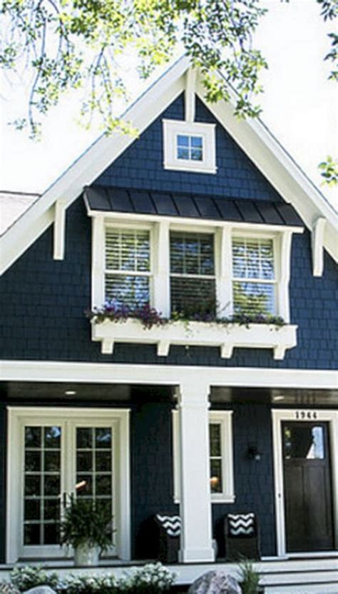 Navy Blue House with White Trim